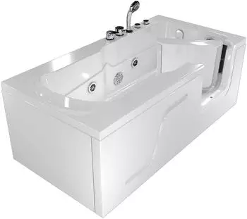AcquaVapore Seniorenwanne mit Tür, Whirlpool, rechteckig, 150x75cm (S17-EH-WP-L)