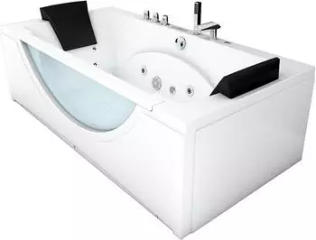 AcquaVapore W81H-TH-A Whirlpool-Eckbadewanne 90x180cm, weiß, Kunststoff (W81H-TH-A-SC)