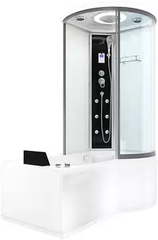 AcquaVapore K55-L01-WP Whirlpool-Duschkabine mit Wanne 170x100cm, weiß (K55-L01-WP)