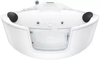 AcquaVapore Whirlpool-Eckbadewanne W60-TH 140x140cm mit Tür, weiß (W60-TH)