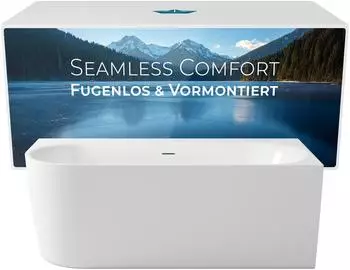 Calmwaters Seamless Comfort Vorwand-Badewanne 160x75cm Acryl, links (02SL6225)