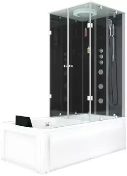AcquaVapore Duschtempel K05-L32-WP-EC Whirlpool-Dusche Kombination 180x90cm, schwarz (K05-L32-WP-EC)
