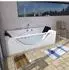 AcquaVapore W81R-A Whirlpool-Badewanne Eckwanne 90x180cm mit Radio und Farblicht (W81R-A)