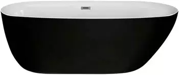 Sanotechnik Melbourne freistehende Badewanne, Acryl, schwarz gl&auml;nzend, 170x75x56cm