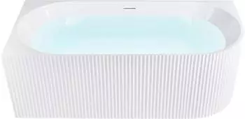 Beliani Gocta Eckbadewanne rechtsseitig 169x80cm, weiß, geriffelt