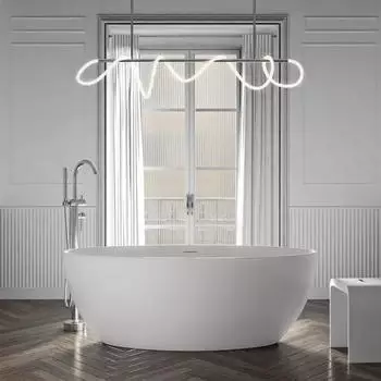 Bernstein Terra 2.0 freistehende Badewanne, Acryl, weiß matt, 180x80cm