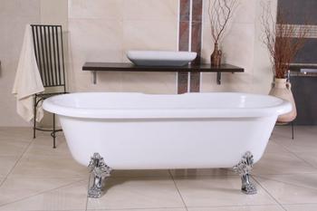 Casa Padrino Milano freistehende Badewanne 80 x 176 cm weiß/silber