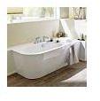Megabad Steinkamp 1000 Eck-Badewanne 180 x 80 cm mit Schürze, links Steinkamp L: 180 B: 80 H: 59,5 cm weiß ST010EL