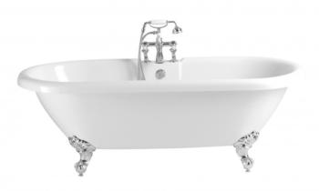 Casa Padrino Jugendstil Badewanne freistehend Weiß Modell He-Bab 1495mm - Freistehende Retro Antik