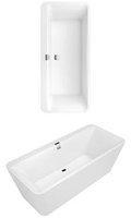 Villeroy & Boch Squaro Edge 12 Excellence Duo ColourOnDemand Badewanne 180 x 80 cm freistehend weiß alpin (UBQ180SQE9W2BCV-01)