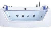 Beliani Moderne Whirlpool-badewanne Mit Farblichttherapie Wasserfall Sichtfenster Fuerte
