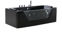 Beliani Whirlpool-Badewanne schwarz SAMANA