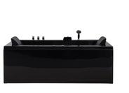 Beliani Whirlpool-Badewanne rechts schwarz VARADERO