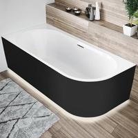 Riho Desire Corner rechts Badewanne mit Fall & LED schwarz matt (B087008220)