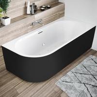 Riho Desire Corner links Badewanne mit Sparkle Mood schwarz matt (B088003220)