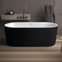 Riho Modesty freistehende Badewanne mit Fall schwarz matt (B090006220)