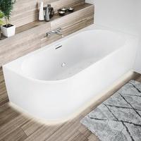 Riho Desire Corner links Badewanne mit Sparkle Mood & LED weiß matt (B088004105)