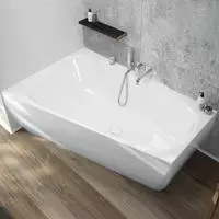 Hoesch iSensi Monolith trapez 180x120cm mit Schürze links Weiß (3965.010)