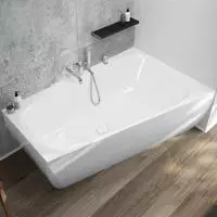 Hoesch iSensi Monolith trapez 170x100cm mit Sch&uuml;rze rechts Wei&szlig; (3871.010)