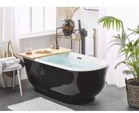 Beliani Badewanne schwarz freistehend oval 170 cm TESORO