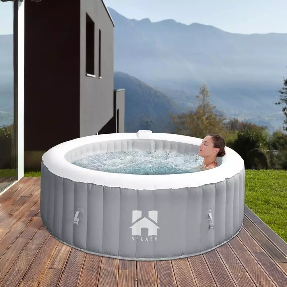 Home Deluxe SPLASH ⌀208x65cm grau aufblasbarer Whirlpool