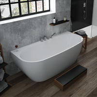 Hoesch iSENSI Vorwand-Badewanne 190 x 90 cm mit &Uuml;berlaufschlitz und Klick-Klack