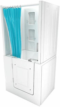 AcquaVapore Sitzwanne und Dusche mit Tür 100 x 78 cm weiß (S02D-B)
