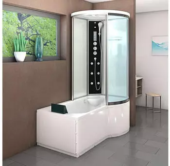 AcquaVapore Badewanne mit Duschkabine 170 x 100 cm (K55-L03-EC-EA)