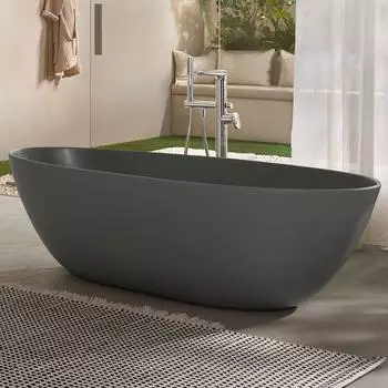 Villeroy & Boch Antao freistehende Badewanne 170 x 75 cm mit SilentFlow grey (UBQ170TAO7TV-3S)