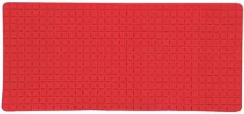 MSV Quadro Rutschfeste Badematte Gummi Rot 36x76cm (142908)