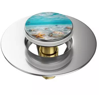 Sanilo Pop-Up Waschbeckenst&ouml;psel mit Motiv "Waterworld" (Waterworld)