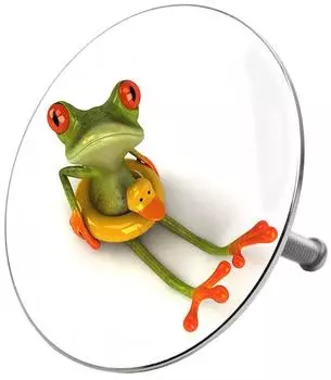 Sanilo Badewannenst&ouml;psel Froggy, Messing, wei&szlig;, &Oslash; 7,2cm