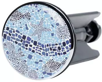 Sanilo Waschbeckenst&ouml;psel Mosaic World Messing, &Oslash;4cm, blau