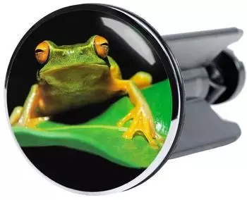 Sanilo Waschbeckenst&ouml;psel Frosch Gr&uuml;n, Messing/Kunststoff, &Oslash;4cm