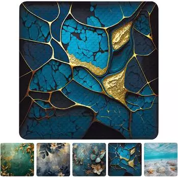 Sanilo Duschmatte Marmor Cobalt, rutschfest, quadratisch 53x53cm