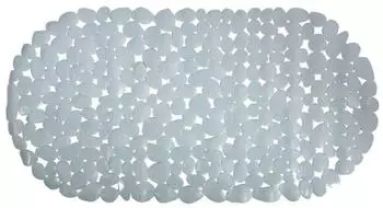 MSV Pebbles Badewannenmatte PVC, grau, 68x35cm (140876)