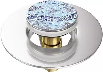 Sanilo Pop-Up Waschbeckenst&ouml;psel Mosaic World, blau, rund