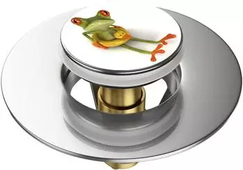 Sanilo Pop-Up Waschbeckenst&ouml;psel Froggy, wei&szlig;, rund