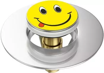 Sanilo Pop-Up Waschbeckenst&ouml;psel Smiley, gelb, universell