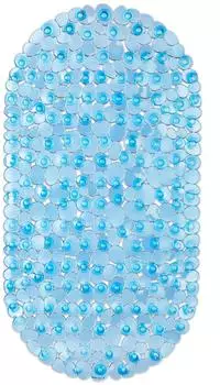 Relaxdays Badewannenmatte Steinoptik, 68x35,5cm, blau (10034472_45)
