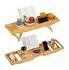 Relaxdays Badewannenablage & Tablett 2in1, ausziehbar 74,5-114cm, Bambus (10025728)