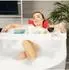 Relaxdays Badewannenablage, ausziehbar, Bambus, weiß (10024665_0)