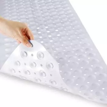 LuxusKollektion Badewannenmatte rutschfest 100x40cm, weiß