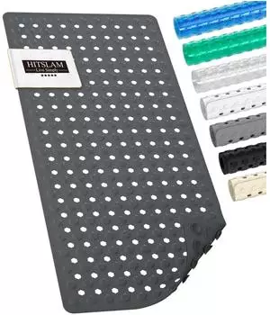 LuxusKollektion Badewannenmatte rutschfest 89x40cm, anthrazit, PVC (schimmelresistent, maschinenwaschbar)