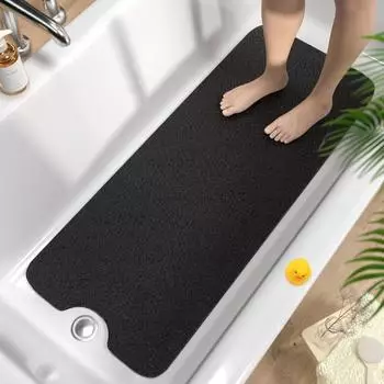 LuxusKollektion Badewannenmatte rutschfest, PVC-Luffa, 100x40cm, schwarz