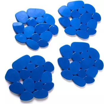 MSV Dusch-Antirutschmatte Kieselsteine 12x13cm blau, 4er-Set (141214)