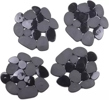 MSV Antirutsch-Pads Kieselstein PVC schwarz, 4er-Set (141216)