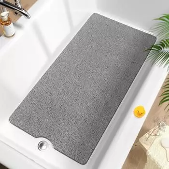 LuxusKollektion Badewannenmatte rutschfest, grau, 101x51cm, PVC, zuschneidbar