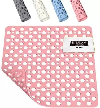 LuxusKollektion Duschmatte rutschfest, quadratisch, rosa, 53x53cm