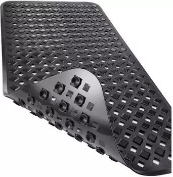 LuxusKollektion Badewannenmatte rutschfest mit Saugnäpfen 88x40cm, schwarz